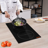 BENTISM 12 inch Electric Cooktop 2 Burners 1800W Stove Top Touch Control
