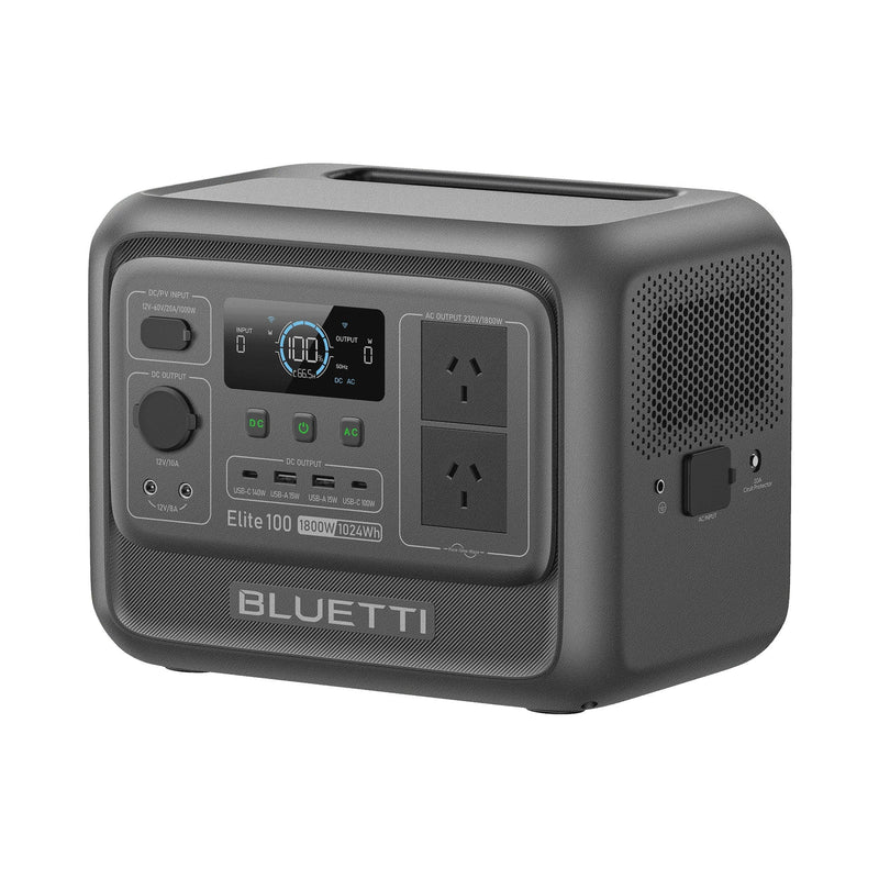 BLUETTI Elite 100 V2 Portable Solar Generator, 1024Wh LFP Battery, 1800W AC Output, Compact Backup Power for Camping and Home K5438