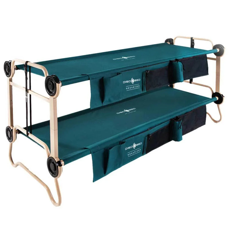 Large Cam-O-Bunk Benchable Double Cot with Storage Organizers, Green R4202