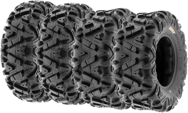 Set of 4 ATV UTV all-terrain Tires 25x8-12 Front & 25x10-12 Rear, 6 PR, Tubeless A033 I7591