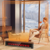 1400W Electric Baseboard Heater Convection Space Heater with Realistic 3D Flame