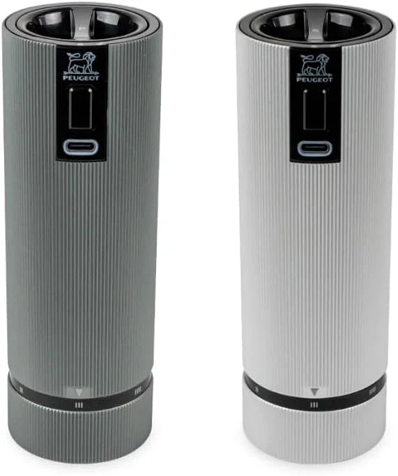 Double-flavor spice grinder Salt grinder - Electric rechargeable series u'Select 15 cm - Pepper grains Salt gem set - 6 preset flour settings E673