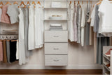 Configurations Custom Closet Kit 4-8 Ft. Adjustable Metal Wire Shelving White Finish Expandable Organization System Hardware Included for Home Closet/Pantry/Laundry/Mudroom