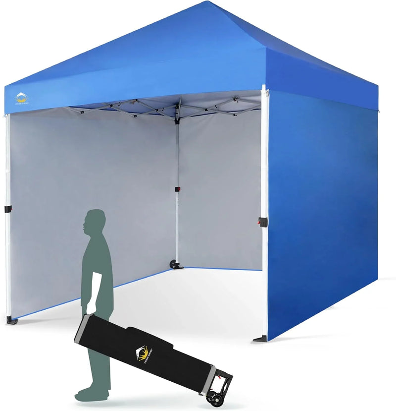 10X10 Comercial Instant Canopy Pop Up Tent with Center Lock (10x10 with 4 Sidewalls, Grey) T4029