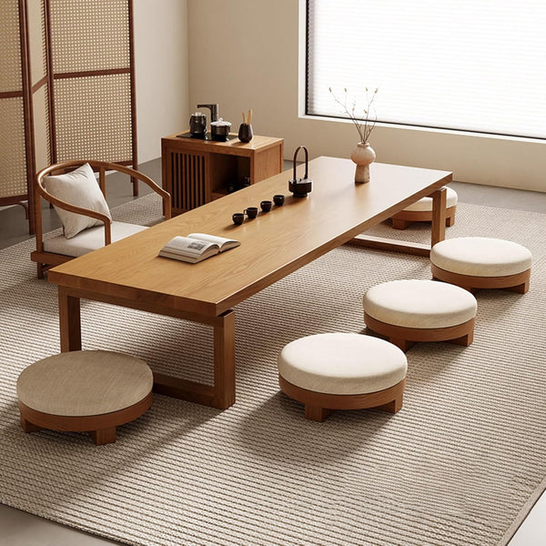 Japanese tatami coffee table,round wood coffee table,wooden coffee table living room,Japanese floor table，tea table,tatami table,low table for sitting on the floor,Walnut coffee table(100cm/39.3in) M3520