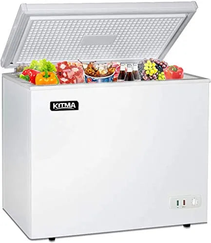 Commercial Top Chest Freezer 7 Cu. Ft - Deep Ice Cream Freezer with Wire Storage Basket, Solid Door, for Groceries, Kitchen, Restaurant White H6874