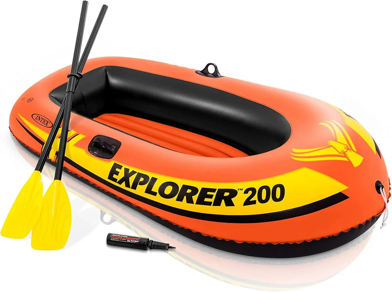 Explorer Inflatable Boat Series: Dual Air Chambers – Welded Oar Locks – Grab Handles – Bow Rope – Sporty Design D169