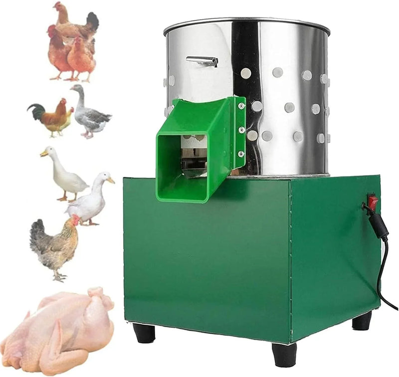 Chicken Plucker, Poultry De-featherer with 110 Rubber Fingers, 60W High-Efficiency Hair Plucking, Stainless Steel, for Duck Goosey Farm Y1034