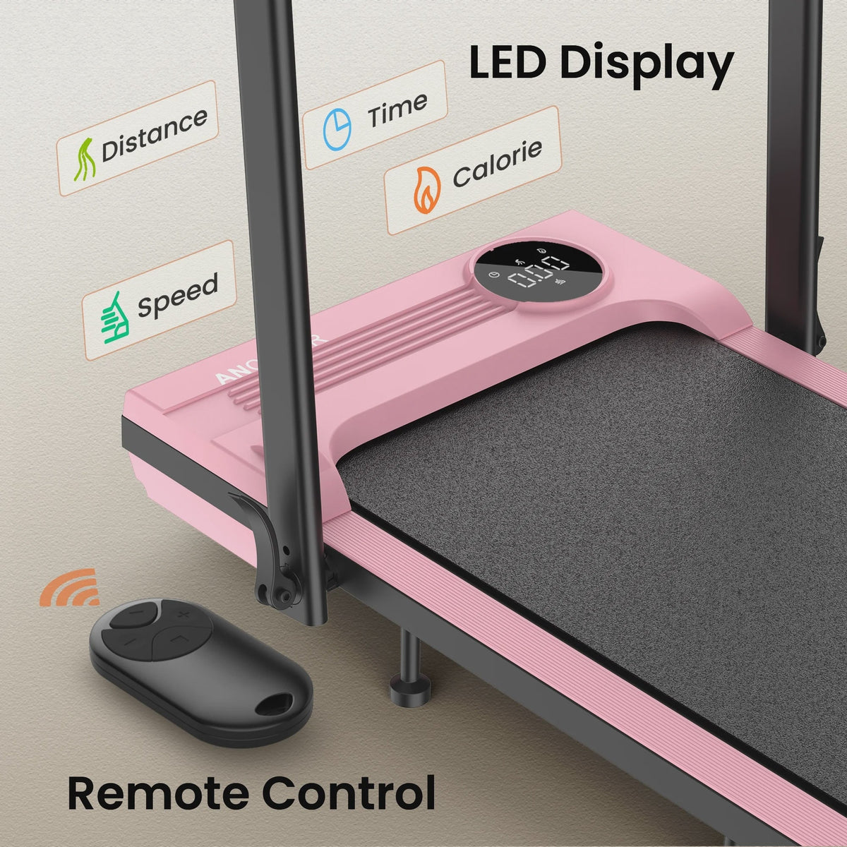 ANCHEER Portable Folding Walking Pad 300lb, 7.5 MPH Under Desk Treadmill with Remote Control LED Display,2 in 1 Walking Pad Treadmill for...