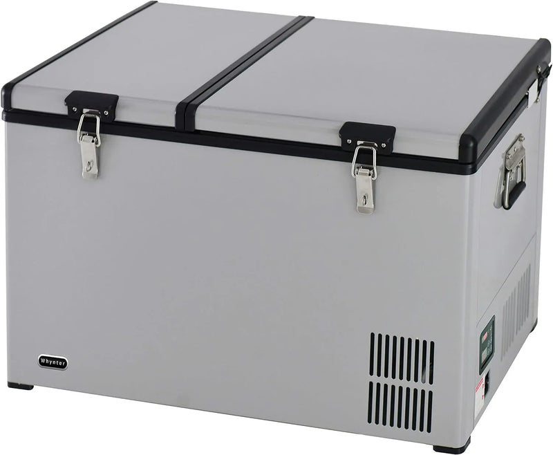 FM-65G 65 Quart Portable Refrigerator and Deep, AC 110V/ DC 12V, Real Chest Freezer for Car, Home, Camping, and RV with-8掳F to 50掳F Temperature Range, Gray, One Size A804