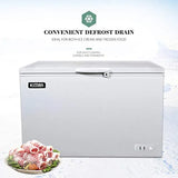 Commercial Top Chest Freezer 7 Cu. Ft - Deep Ice Cream Freezer with Wire Storage Basket, Solid Door, for Groceries, Kitchen, Restaurant White