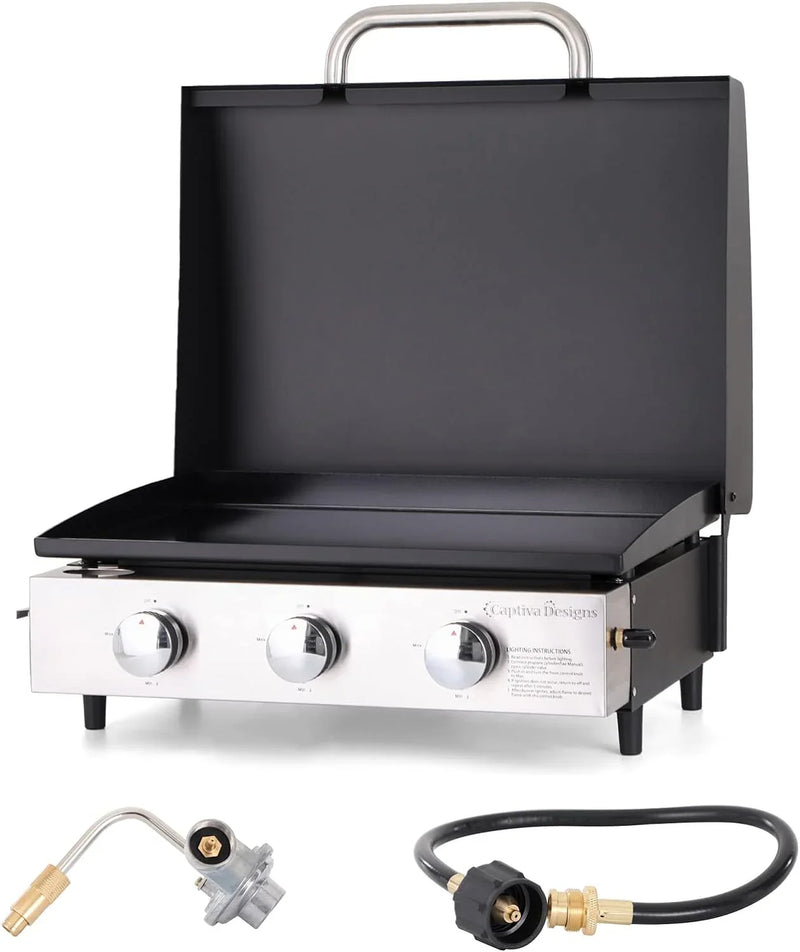 Burner Gas grill with side burner and enameled cast iron grille 42,000BTU outdoor cooking stainless steel propane grill Garden grill F6218