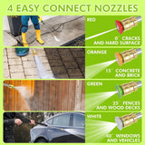 Electric high-pressure cleaning machine, foam sprayer, 4 quick-connect high-pressure nozzles, 2400 pounds/square inch 2.4 gallons/minute powerful cleaning machine, high-pressure cleaning equipment for