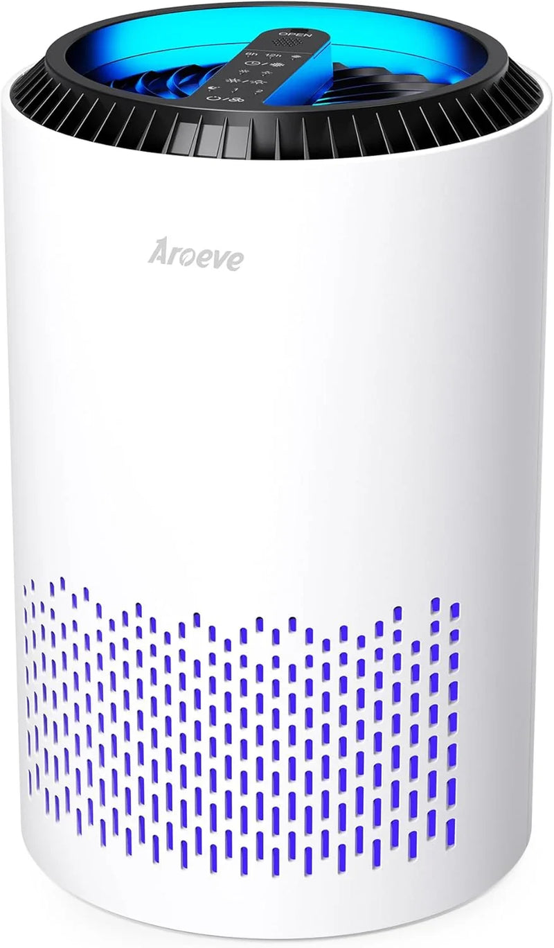 Bedroom household air purifier, with three layers of filters, capable of filtering smoke, pollen, allergens, pet dander and odors. The sleep mode helps improve sleep quality. Energy-saving design. Three wind speeds available. Suitable C4645