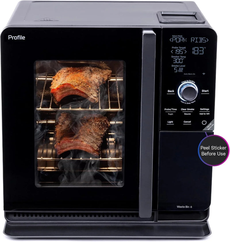 Smart Indoor Pellet Smoker, with Active Smoke Filtration, 5 Smoke Control Settings, WiFi Connected, Electric, Countertop BBQ Appliance, Black R3599