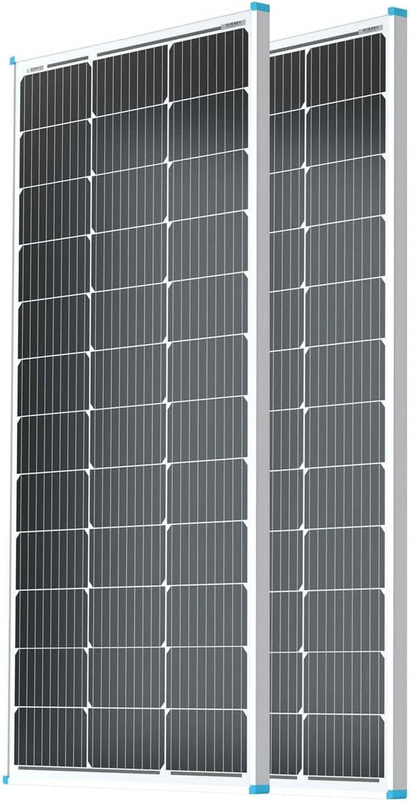 Solar Panel 100 Watt 12 Volt, High-Efficiency Monocrystalline PV Module Power Charger for RV Marine Rooftop Farm Battery and Other Off-Grid Applications, RNG-100D-SS, Single 100W Z4040