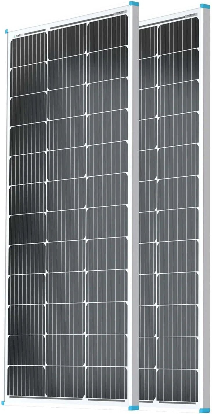 Solar Panel 100 Watt 12 Volt, High-Efficiency Monocrystalline PV Module Power Charger for RV Marine Rooftop Farm Battery and Other Off-Grid Applications, RNG-100D-SS, Single 100W Z4040