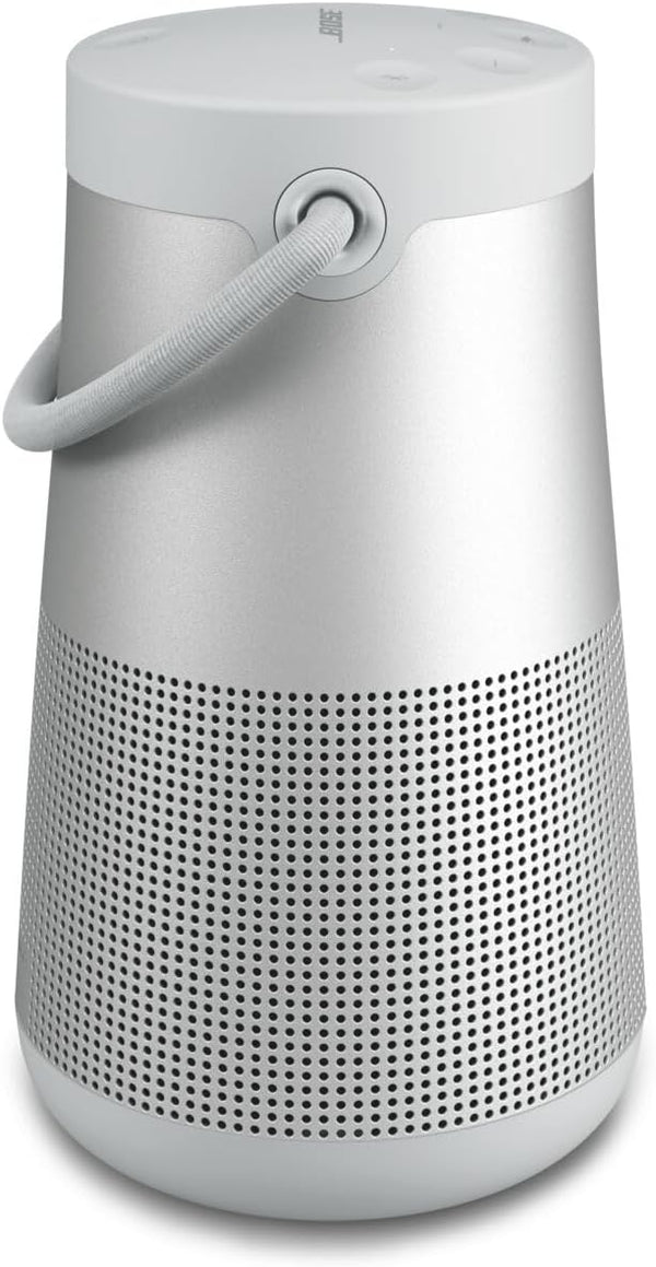 Wireless speaker, portable speaker with microphone, wireless and waterproof, 360-degree omnidirectional sound output, long-lasting battery and handle, silver appearance S3978