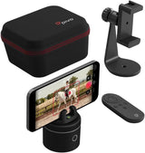 Equestrian silver base set, automatic facial recognition, body recognition, horse mobile tracker, AI-driven 360-degree rotation function, remote control video recording device without manual operation, suitcase and tripod