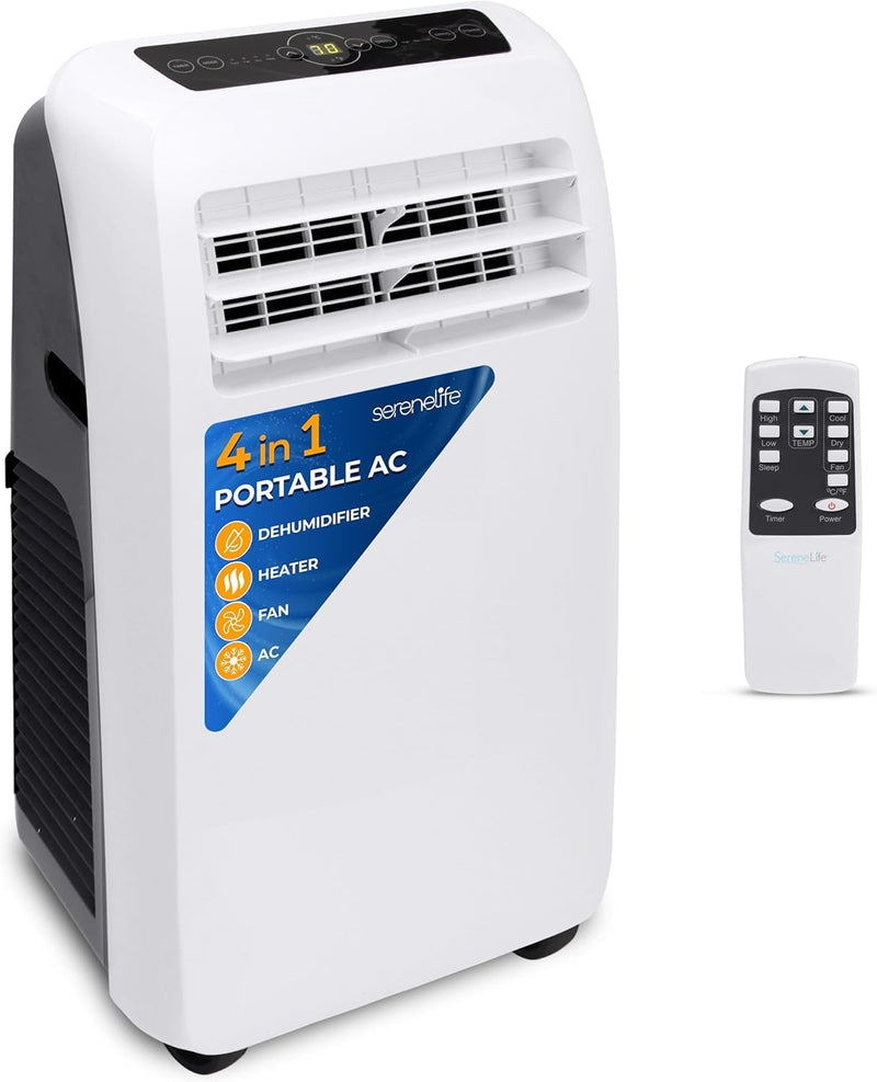 10,000 BTU Portable Air Conditioner– 4-in-1 AC Unit w/Cooling, Dehumidifier, Heater, & Fan– Includes Remote Control, Window Mount Kit, Quiet Operation, 24-Hour Timer X5552