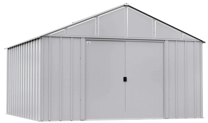 Classic 12x12-ft Flute Grey Steel Storage Shed H4691