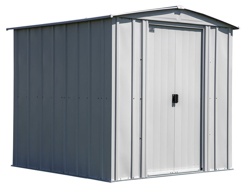 Classic Galvanized Steel Storage Shed, Flute Grey, 6-ft x 7-ft F7838