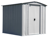 Classic Galvanized Steel Storage Shed, Flute Grey, 6-ft x 7-ft