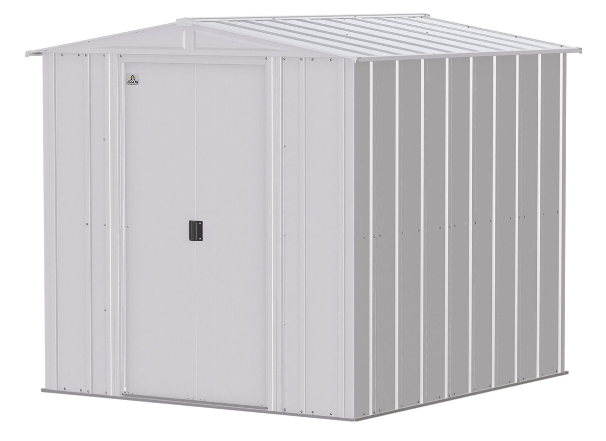 Classic Galvanized Steel Storage Shed, Flute Grey, 6-ft x 7-ft