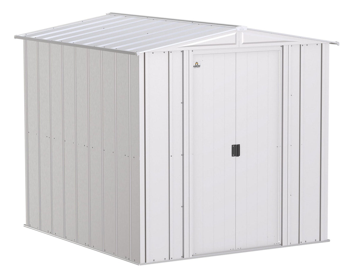 Classic Galvanized Steel Storage Shed, Flute Grey, 6-ft x 7-ft