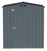 Elite Steel Storage Shed with Pent Roof, Anthracite, 6-ft x 6-ft