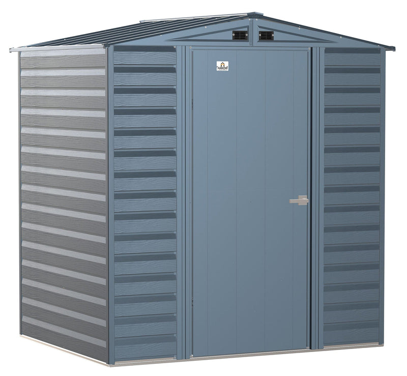 Select Galvanized Steel Storage Shed, Blue Grey, 6-ft x 5-ft O7629