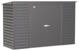 Select Galvanized Steel Storage Shed, Charcoal, 10-ft x 4-ft