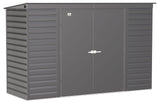 Select Galvanized Steel Storage Shed, Charcoal, 10-ft x 4-ft