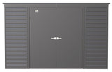 Select Galvanized Steel Storage Shed, Charcoal, 10-ft x 4-ft