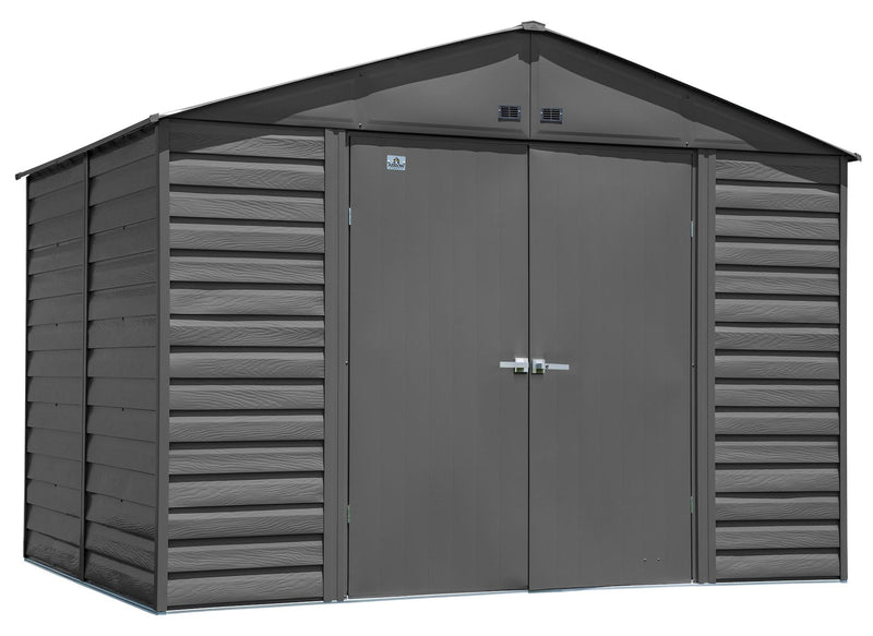 Select Galvanized Steel Storage Shed, Charcoal, 10-ft x 8-ft N9666