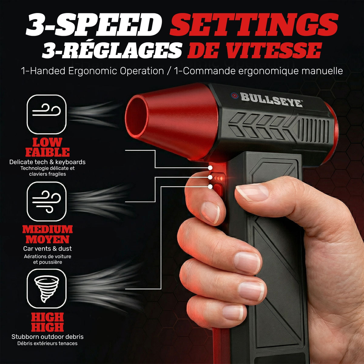 Bullseye Air Blaster 7.4V Rechargeable Handheld Blower