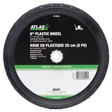 Plastic Lawn Mower Replacement Wheel, Wide Tread 8-in x 1.75-in