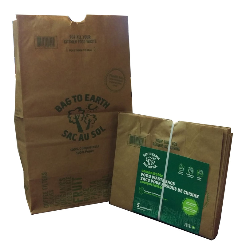 Large Organic Compostable and Biodegradable Food Waste Bags, 5-pk, 45-L M6000