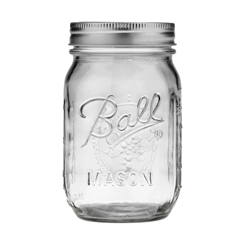 Regular Mouth Pint Glass Mason Jar, 16-oz/473-mL, 8-pk J8940