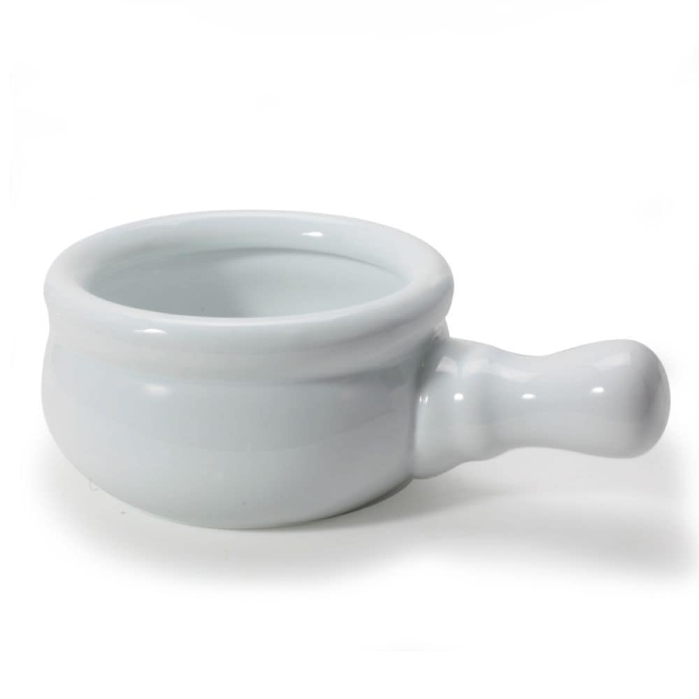 Porcelain Onion Soup Bowl, Microwave/Dishwasher Safe, White, 300-mL