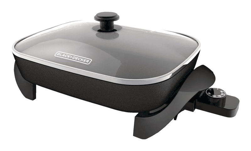 Family-Sized Non-Stick Electric Skillet, Black, 12x15-in E3015
