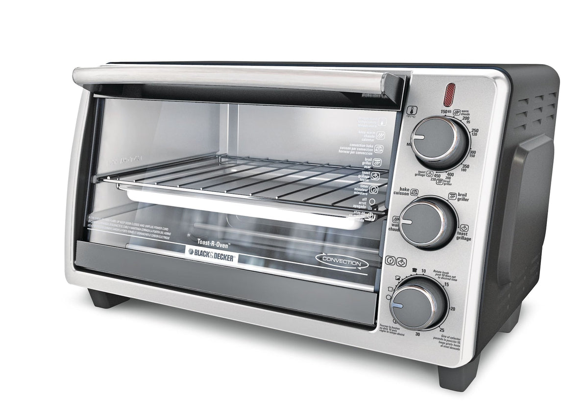 Toaster Oven with 4 Functions, Stainless Steel, 6-Slices
