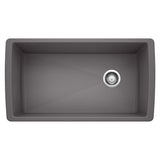 Diamond 33-in Super Single Undermount Kitchen Sink, Cinder