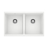 Precis 29-in 50/50 Double Bowl Undermount Kitchen Sink, White
