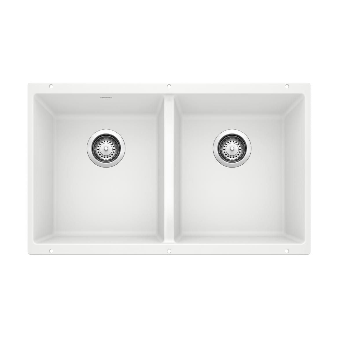 Precis 29-in 50/50 Double Bowl Undermount Kitchen Sink, White