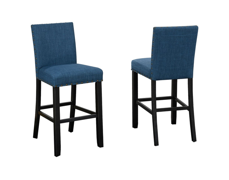 Alex Blue Counter/Bar Stool with Back Rest, 2-pc Q472