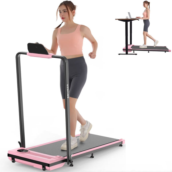 ANCHEER Portable Folding Walking Pad 300lb, 7.5 MPH Under Desk Treadmill with Remote Control LED Display,2 in 1 Walking Pad Treadmill for... E9132