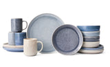 Agora 4-Tone Stoneware Dinnerware Set with Mugs, Serves 4, 16-pc, Coastal Blue