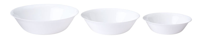 Athena Opal Glass Serving Bowl Set, White, 3-pk F135