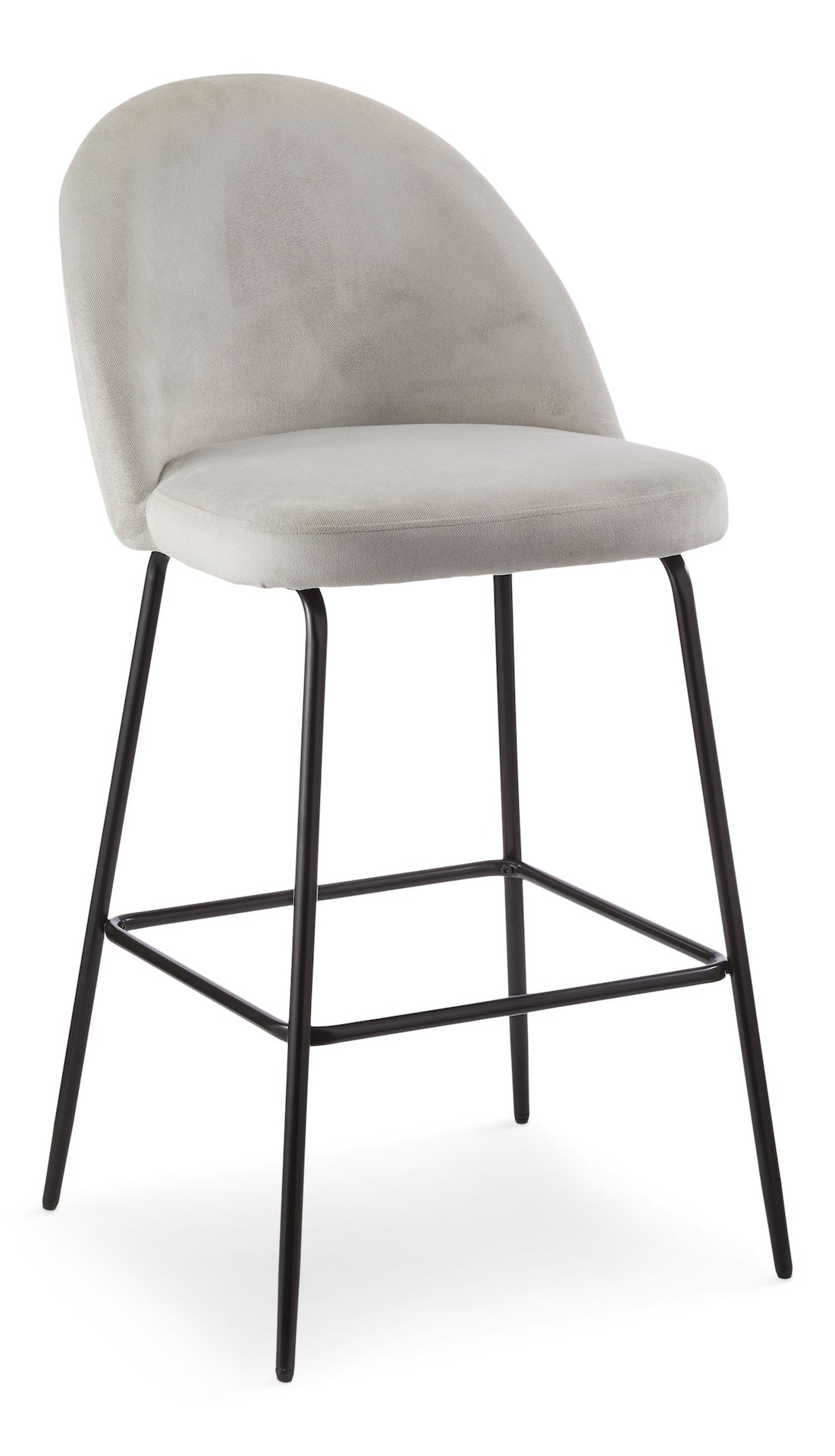 Koen Bar Elegant Counter Stool with Footrest, Grey
